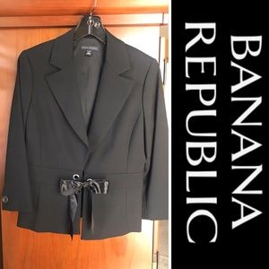 Banana Republic blazer w/ribbon tie-waist, black